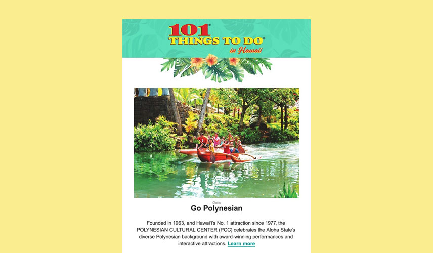 101 Things To Do Hawaii Email Newsletter