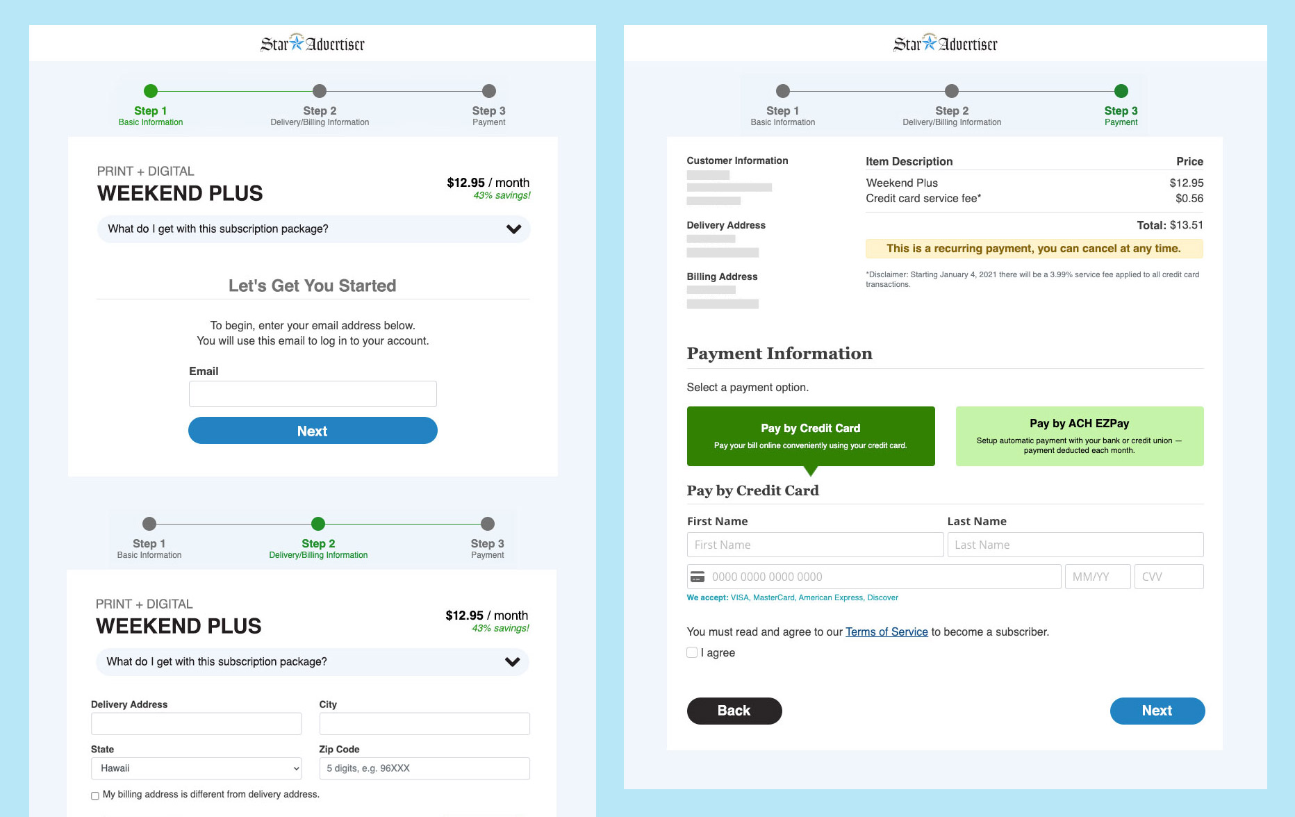 Star-Advertiser Subscription Flow