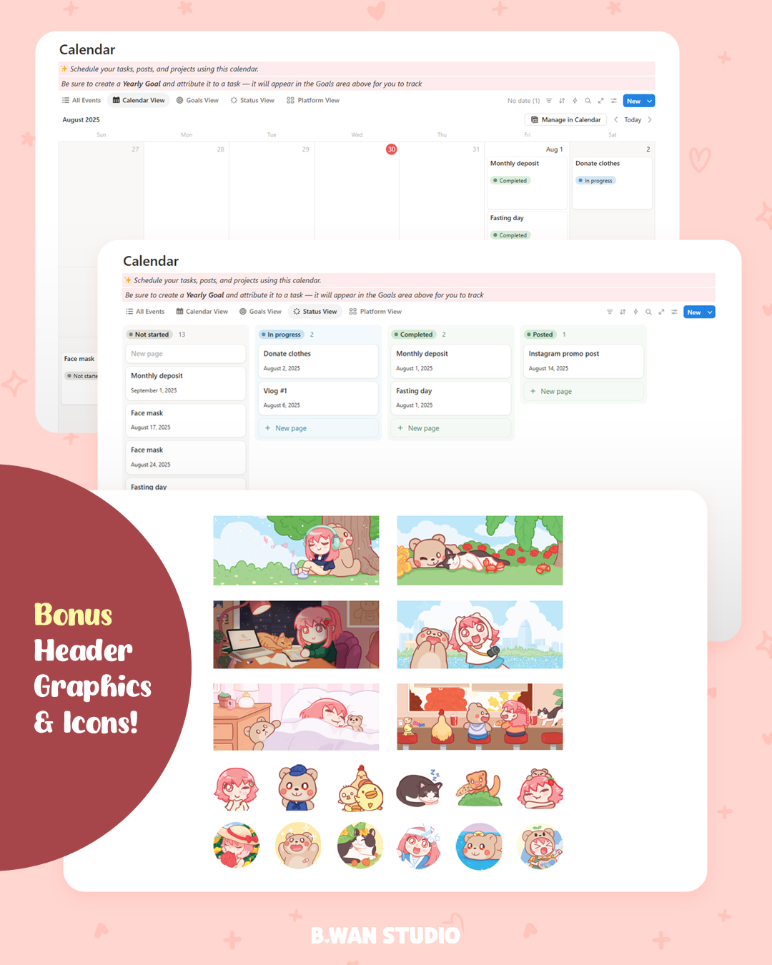 Bonus header graphics and icons